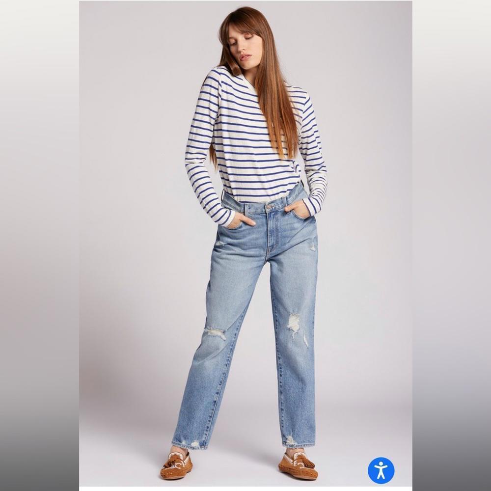 Current/Elliott Womens The Boyfriend Jean Mid Blue Wash Size 27 New‎
